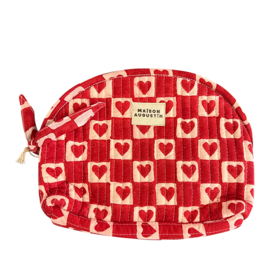 Ruby Heart Makeup Bag